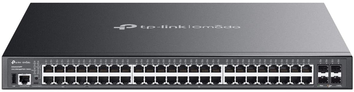 TP-Link SG5452XMPP - Omada, 48portový, stohovatelný, Lite L3, PoE++ a 4× 10G SFP+ sloty