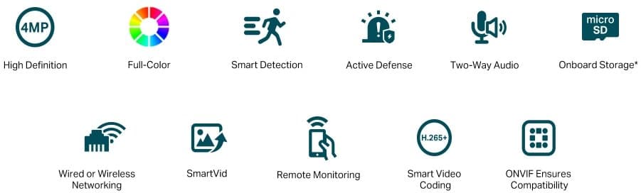 TP-Link VIGI C440-W(4mm) Turret kamera, 4MP, 4mm, WiFi, Full-Color