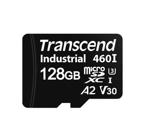Transcend 128GB microSDXC460I UHS-I U3 V30 A2 3K P/E (3D TLC) průmyslová paměťová karta, 100MB/s R,