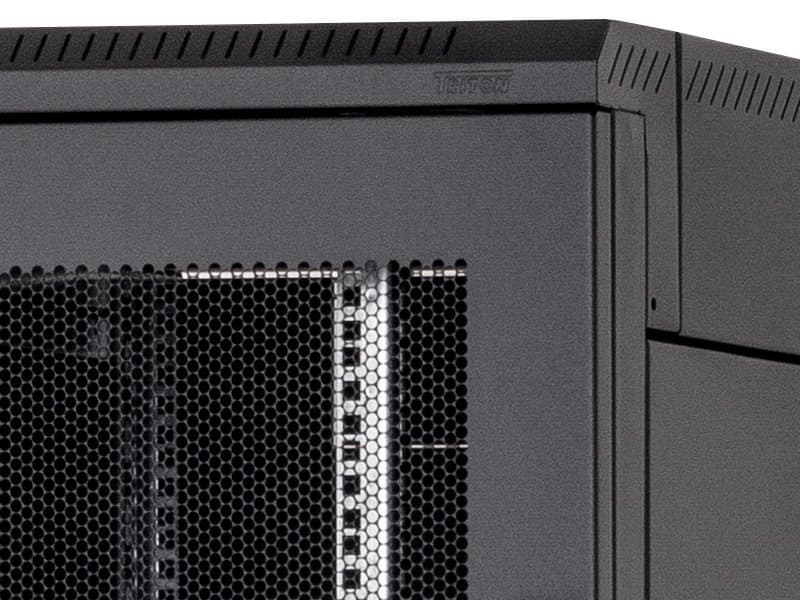 TRITON 19" jednodílný rozvaděč 9U/600mm, odnímatelné boční kryty, perforované dveře, černý