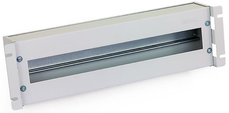 TRITON 19" jističová DIN lišta s krytem zapuštěná, 3U, černá