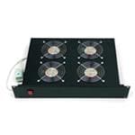 TRITON 19" ventilační jednotka, 4 vent.-230V/140W, termost.,černá,mezi komponenty