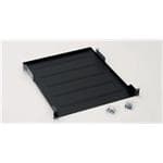 TRITON Police s perforací 19", 1U/750mm, nosnost 40kg, černá