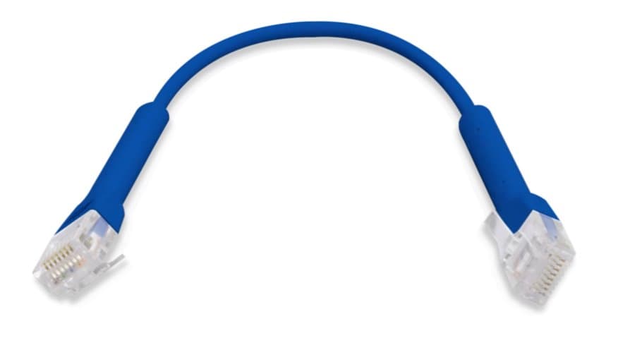 Ubiquiti U-Cable-Patch-RJ45-BL, UniFi Ethernet Patch Kabel, 0,22m, Cat6, modrý
