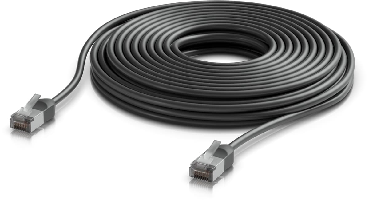 Ubiquiti UACC-Cable-Patch-Outdoor-C6A-12M-BK, Venkovní Cat6a patch kabel, 12m, černý