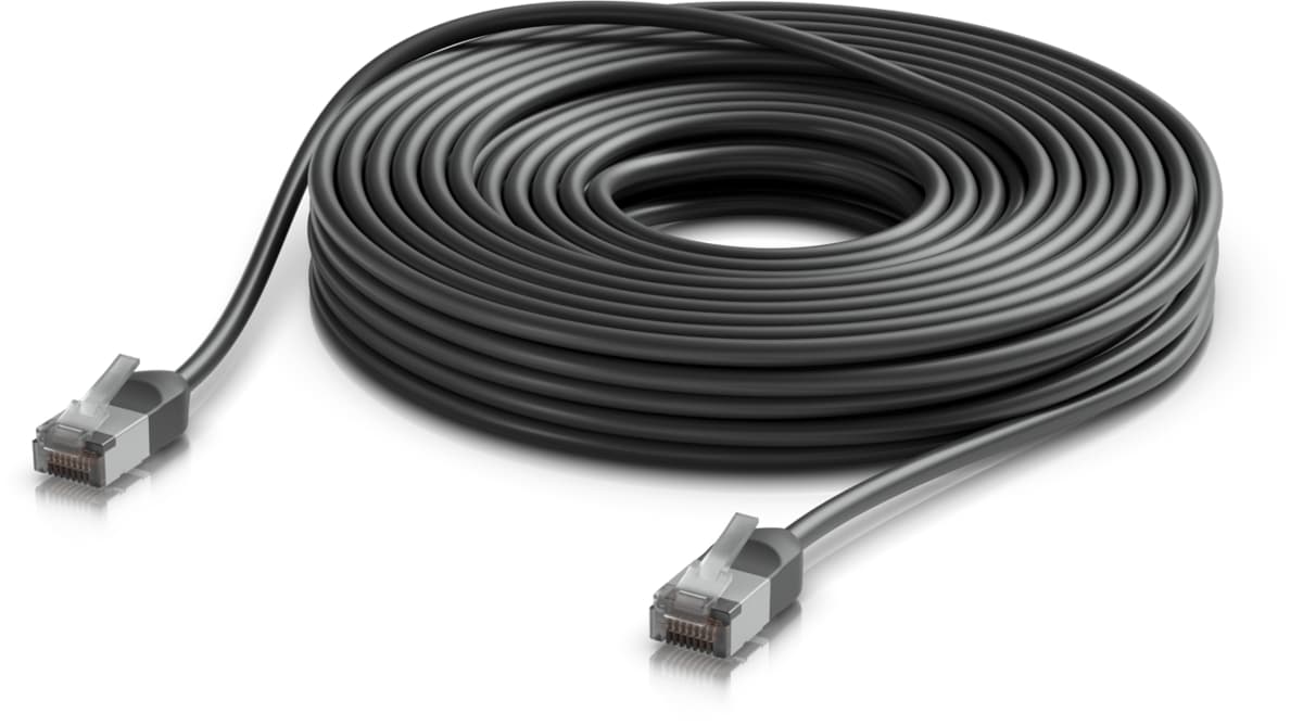 Ubiquiti UACC-Cable-Patch-Outdoor-C6A-15M-BK, Venkovní Cat6a patch kabel, 15m, černý