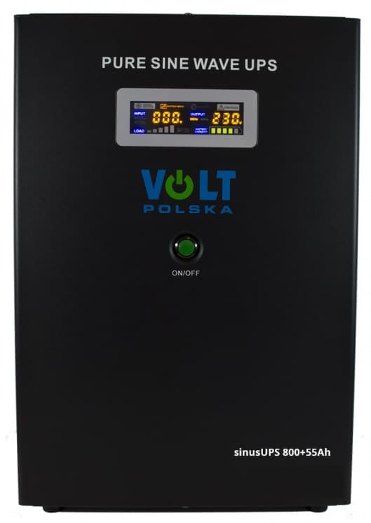 VOLT záložní zdroj UPS, 500W, čistý sinus, 12V, integrovaná baterie 55Ah
