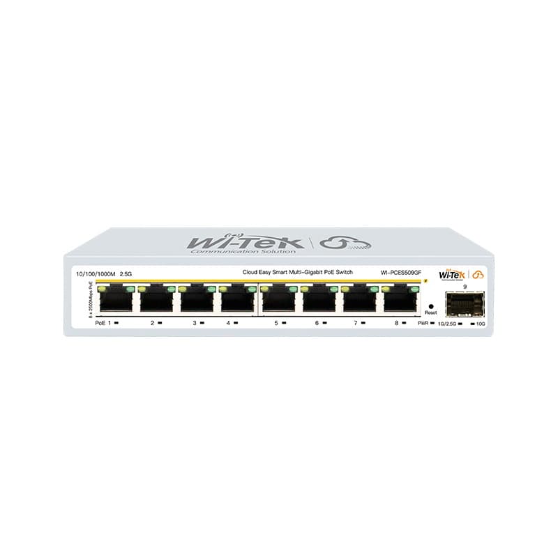 Wi-Tek WI-PCES509GF Cloud Easy Smart multi-gigabit PoE switch, 8x PoE