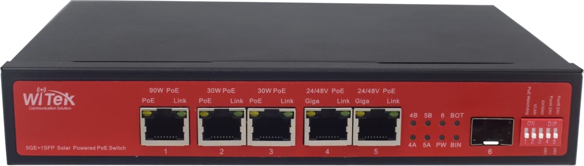 Wi-Tek WI-PS306GF-UPS-15A V2 Solární Gbit PoE Switch